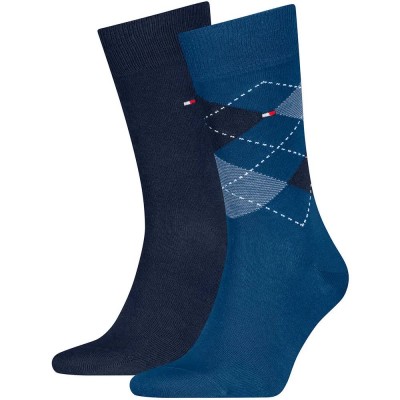 чорапи,мъжки,чорапи,дамски,чорапи,tommy,hilfiger,check,socks,2,pairs,blue,(ocean,blue)