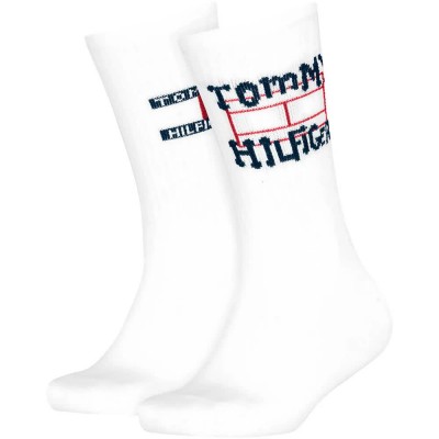 чорапи,мъжки,чорапи,дамски,чорапи,tommy,hilfiger,graffiti,flag,crew,socks,2,pairs,white,(white)