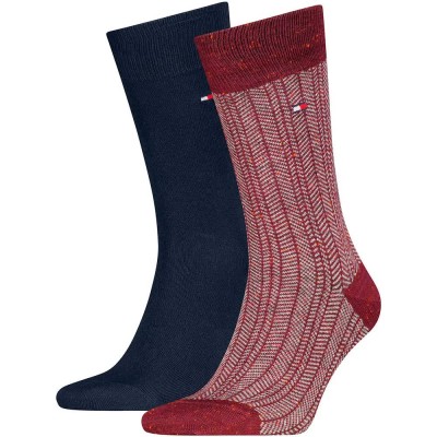 чорапи,мъжки,чорапи,дамски,чорапи,tommy,hilfiger,mouline,nappy,herringbone,socks,2,pairs,multicolor,(deep,rouge)