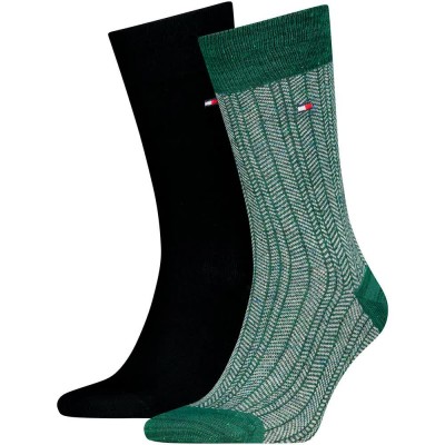чорапи,мъжки,чорапи,дамски,чорапи,tommy,hilfiger,mouline,nappy,herringbone,socks,2,pairs,multicolor,(deep,green)