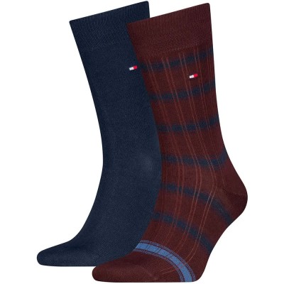 чорапи,мъжки,чорапи,дамски,чорапи,tommy,hilfiger,rib,stripe,socks,2,pairs,multicolor,(deep,rouge)