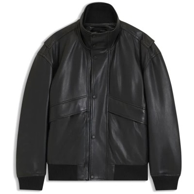 яке,мъжки,якета,дамски,якета,и,палта,boss,jolights,10282998,orange,leather,jacket,black,(black)