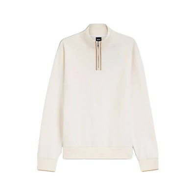 блуза,мъжки,пуловери,boss,sidney,80,10281523,half,zip,sweatshirt,beige,(open,white)