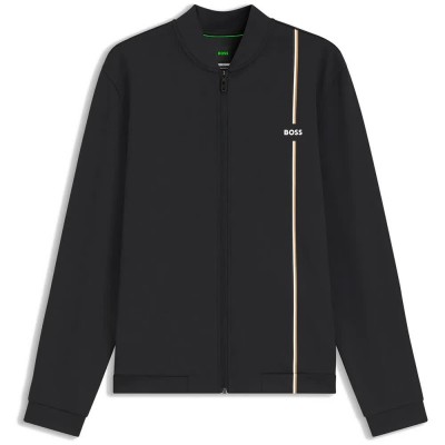 блуза,мъжки,пуловери,boss,toc,10276871,green,full,zip,sweatshirt,black,(black)