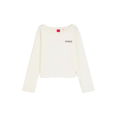тениска,дамски,пижами,hugo,casual,10277507,red,long,sleeve,pyjama,t,shirt,beige,(natural)