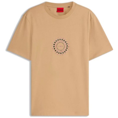 тениска,мъжки,тениски,дамски,тениски,hugo,dahr,10268981,red,short,sleeve,t,shirt,brown,(medium,beige)