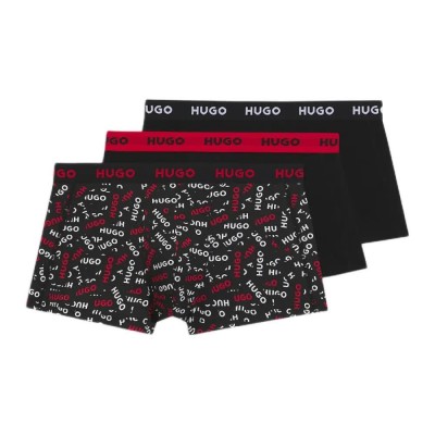 боксерки,мъжко,бельо,hugo,design,10267989,trunk,red,boxers,3,units,black,(open,red)
