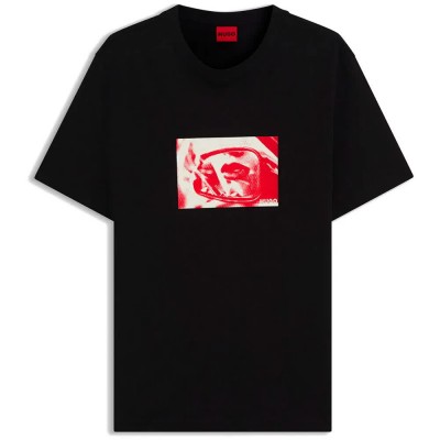 тениска,мъжки,тениски,дамски,тениски,hugo,dirom,10268981,red,short,sleeve,t,shirt,black,(black)