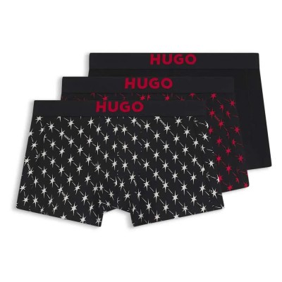 боксерки,мъжко,бельо,hugo,gift,10268005,trunk,red,boxers,3,units,black,(open,red)