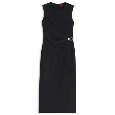 рокля,дамски,поли,и,рокли,hugo,klinda,10280544,red,sleeveless,midi,dress,black,(black)