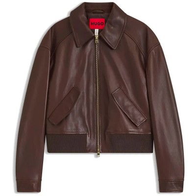 яке,мъжки,якета,дамски,якета,и,палта,hugo,laceila,10278730,red,leather,jacket,brown,(open,miscellaneous)