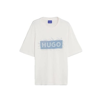 тениска,мъжки,тениски,дамски,тениски,hugo,naxter,10258299,blue,short,sleeve,t,shirt,white,(natural)