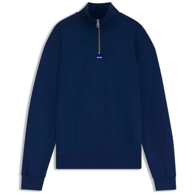 блуза,мъжки,пуловери,hugo,neeler,10249110,blue,half,zip,sweatshirt,blue,(navy)