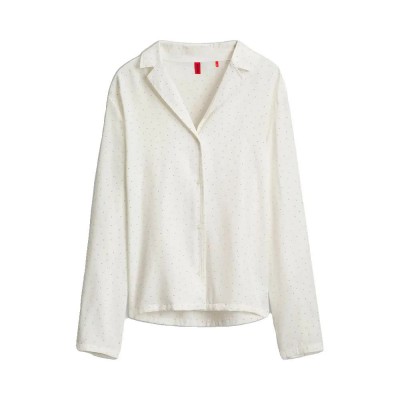 тениска,дамски,пижами,hugo,rhinestones,10282519,red,long,sleeve,pyjama,t,shirt,white,(open,white)