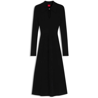 рокля,дамски,поли,и,рокли,hugo,sdropy,10279775,red,long,sleeve,midi,dress,black,(black)
