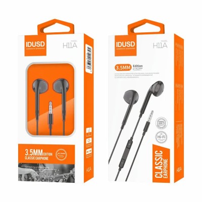 слушалки,слушалки,idusd,h11a,earphones,black,(white)