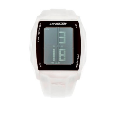 часовник,часовници,chronotech,rw0024,40mm,quartz,digital,watch,clear,(white,white,plastic)