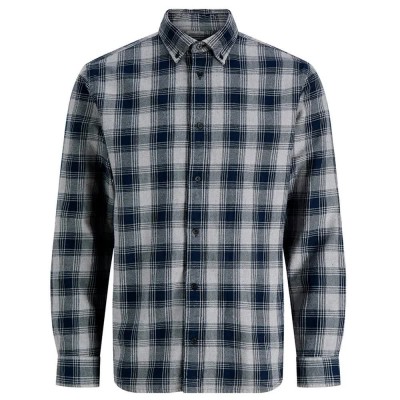 карирана,риза,дамски,ризи,мъжки,ризи,jack,&,jones,bluharvey,check,long,sleeve,shirt,grey,(dark,navy)