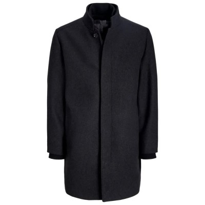 палто,мъжки,якета,jack,&,jones,melton,coat,black,(dark,grey,pattern,twill)