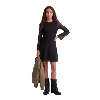 рокля,дамски,поли,и,рокли,jack,&,jones,minna,jjxx,long,sleeve,short,dress,black,(black)