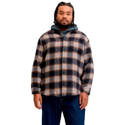 карирана,риза,мъжки,якета,дамски,якета,и,палта,jack,&,jones,soho,ollie,plus,size,overshirt,beige,(navy,blazer,checks)