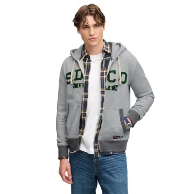 блуза,мъжки,пуловери,superdry,m2014660a,full,zip,sweatshirt,grey,(storm,grey,heather,marl)