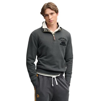 блуза,мъжки,пуловери,superdry,tonal,half,zip,sweatshirt,grey,(washed,black)
