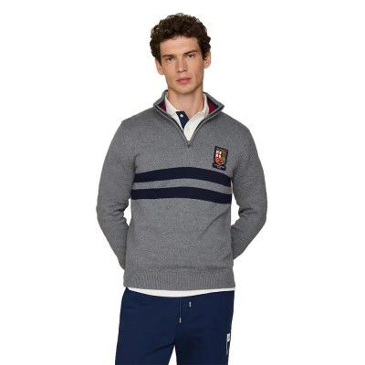 блуза,мъжки,пуловери,дамски,пуловери,hackett,hm7000265,half,zip,sweater,grey,(middle,grey)