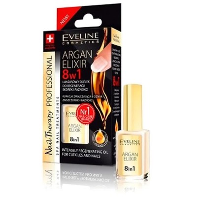 специфични,козметични,продукти,eveline,argan,elixir,8in1,12ml,nail,oil,yellow