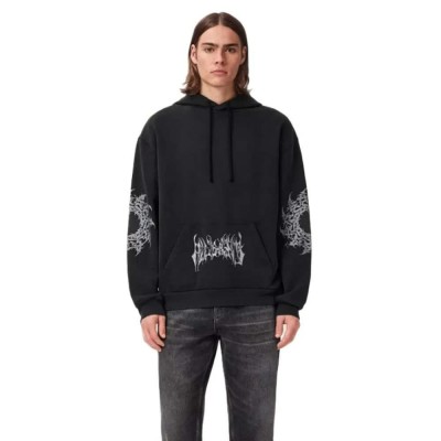 суичър,мъжки,пуловери,allsaints,helvette,hoodie,black,(washed,black)