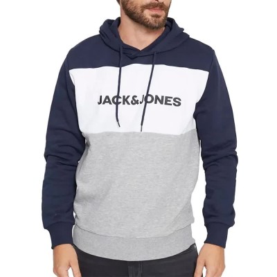 сако,мъжки,пуловери,jack,&,jones,logo,blocking,hoodie,blue,grey,(navy,blazer)