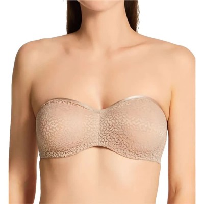 дамско,бельо,дамски,бикини,и,танкини,dkny,modern,lace,strapless,bra,beige,(champagne)