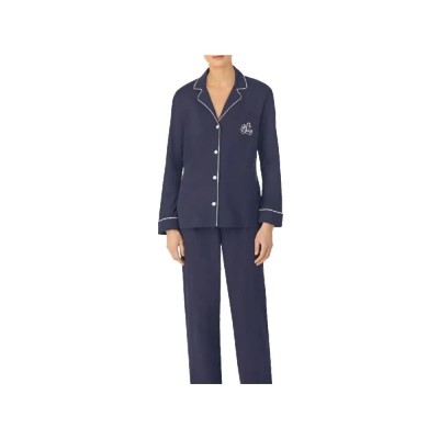 пижама,дамски,пижами,lauren,hammond,long,sleeve,pyjama,blue,(white,navy)