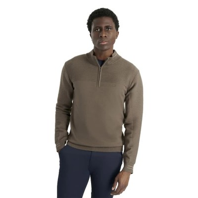 блуза,мъжки,пуловери,дамски,пуловери,calvin,klein,golf,jupiter,half,zip,sweater,brown,(cedar,brown,marl)