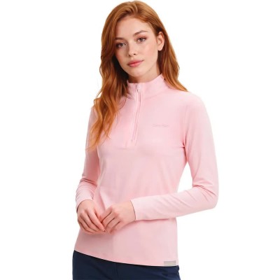 блуза,дамски,блузи,calvin,klein,golf,quinta,woman,half,zip,sweatshirt,pink,(ice,pink)