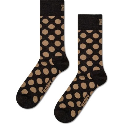 чорапи,мъжки,чорапи,дамски,чорапи,happy,socks,big,dot,wool,crew,socks,black,(black,brown)