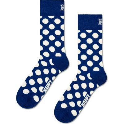 чорапи,мъжки,чорапи,дамски,чорапи,happy,socks,big,dot,wool,crew,socks,blue,(black,white)