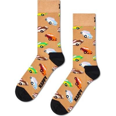 чорапи,мъжки,чорапи,дамски,чорапи,happy,socks,car,crew,socks,brown,(multicolor)