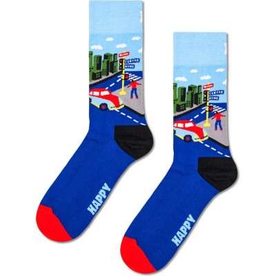 чорапи,мъжки,чорапи,дамски,чорапи,happy,socks,city,corner,crew,socks,blue,(multicolor)