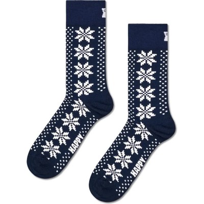 чорапи,мъжки,чорапи,дамски,чорапи,happy,socks,fair,isle,stars,crew,socks,blue,(navy,white)