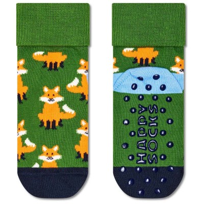 чорапи,мъжки,чорапи,дамски,чорапи,happy,socks,fox,anti,slip,socks,green,(multicolor)