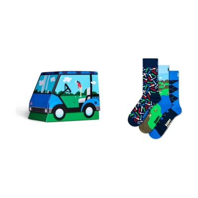 чорапи,мъжки,чорапи,дамски,чорапи,happy,socks,golf,cart,gift,set,crew,socks,3,pairs,multicolor,(multicolor)