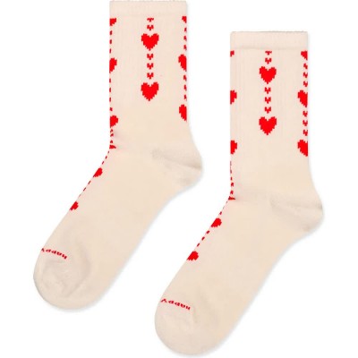 чорапи,мъжки,чорапи,дамски,чорапи,happy,socks,hearts,sneaker,crew,socks,beige,(beige,red)