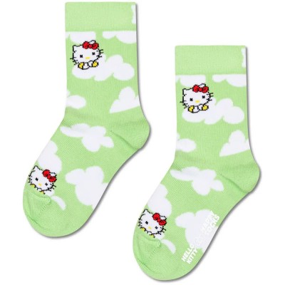 чорапи,мъжки,чорапи,дамски,чорапи,happy,socks,hello,kitty,cloudy,crew,socks,green,(green,white)