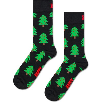 чорапи,мъжки,чорапи,дамски,чорапи,happy,socks,holiday,trees,crew,socks,black,(black,multi)