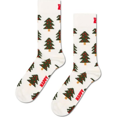 чорапи,мъжки,чорапи,дамски,чорапи,happy,socks,holiday,trees,crew,socks,white,(white,multi)