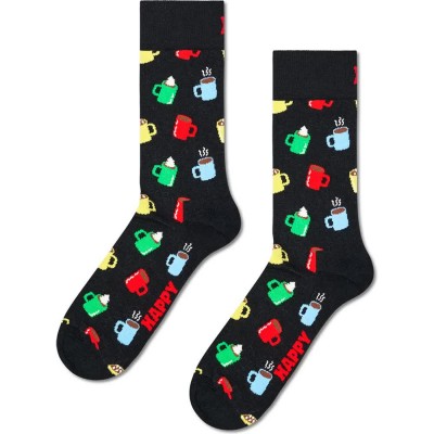 чорапи,мъжки,чорапи,дамски,чорапи,happy,socks,hot,chocolate,crew,socks,black,(multicolor)