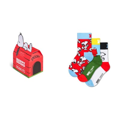 чорапи,мъжки,чорапи,дамски,чорапи,happy,socks,peanuts,gift,set,crew,socks,3,pairs,multicolor,(multicolor)