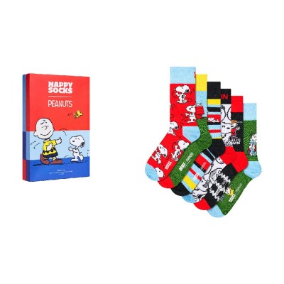 чорапи,мъжки,чорапи,дамски,чорапи,happy,socks,peanuts,gift,set,crew,socks,6,pairs,multicolor,(multicolor)