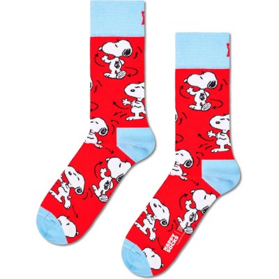чорапи,мъжки,чорапи,дамски,чорапи,happy,socks,peanuts,snoopy,dance,crew,socks,red,(multicolor)